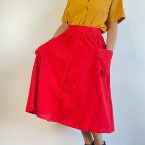 Elegant Red Women's Skirt